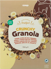 Coop crunchy granola banana, chocolate, and yogurt 700 g | Soposopo