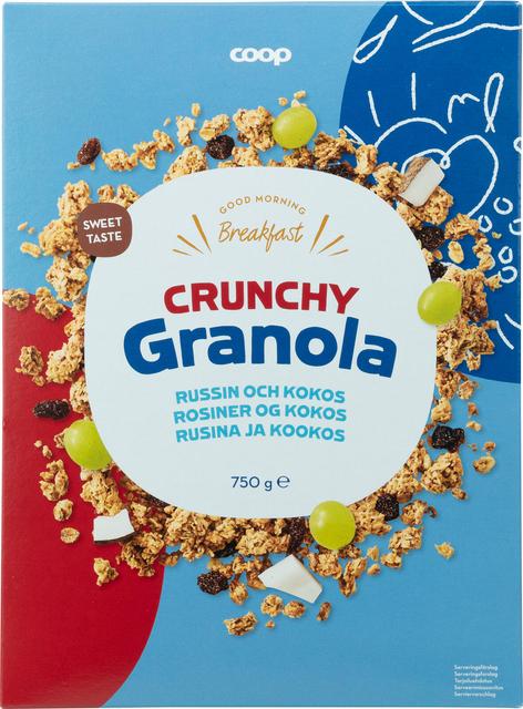 Coop Crunchy Granola Raisin and Coconut 750 g | Soposopo