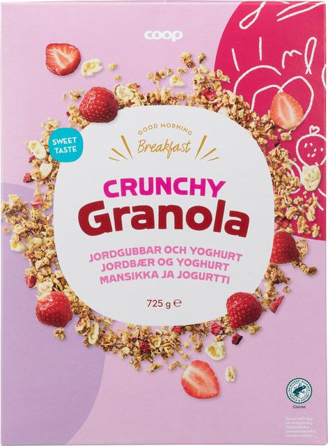 Coop crunchy granola strawberry and yogurt 725 g | Soposopo