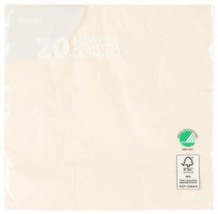 Coop napkin cream white 33x33cm pack of 20 | Soposopo