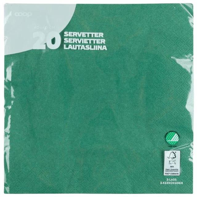 Coop napkin dark green 40x40cm pack of 20