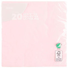 Coop napkin pink 33x33cm pack of 20