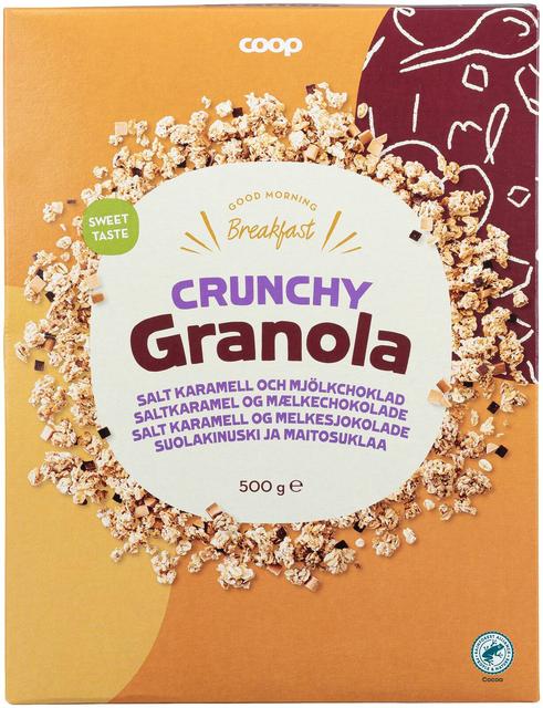 Coop crunchy granola suolakinuski ja maitosuklaa 500 g | Soposopo