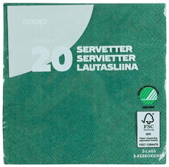 Coop napkin dark green 24x24cm pack of 20 | Soposopo