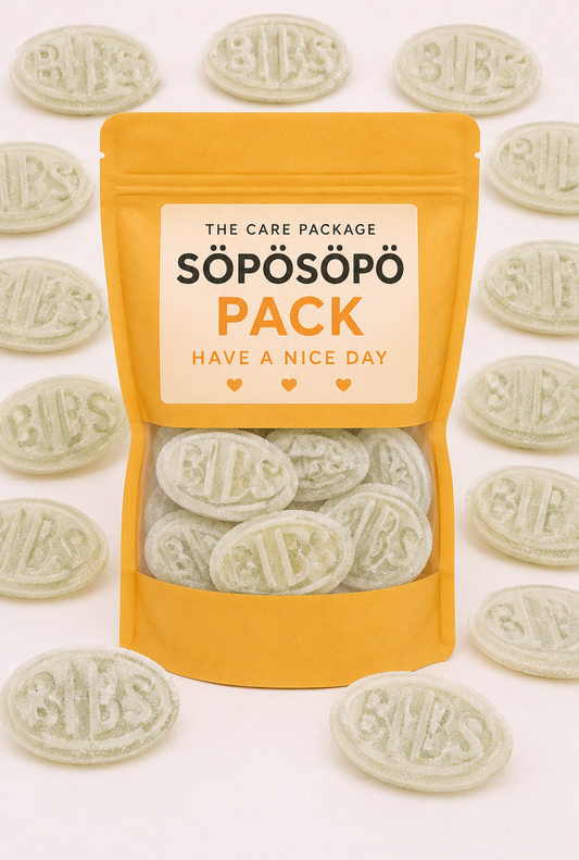 SÖPÖSÖPÖ Scandinavian Treat Pack – BUBS Fruity Pear Ovals – 150g Vegan Nordic Candy Bag– Swedish Treat soposopo Pack