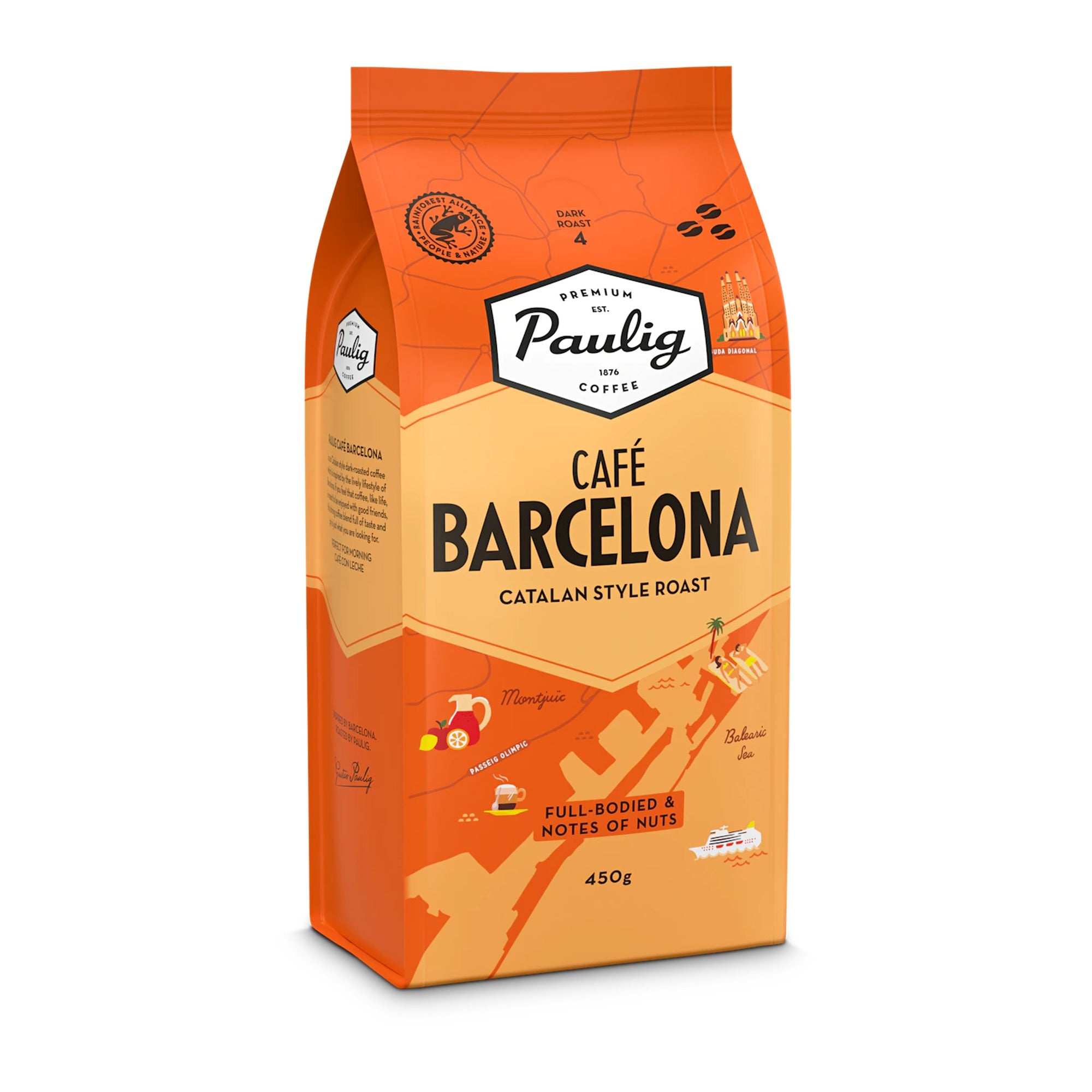 Paulig Café Barcelona 450g Bean Coffee UTZ – product photo
