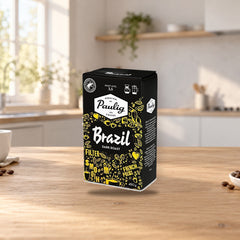 Paulig Brazil Dark Roast Coffee 450g – product photo on a table