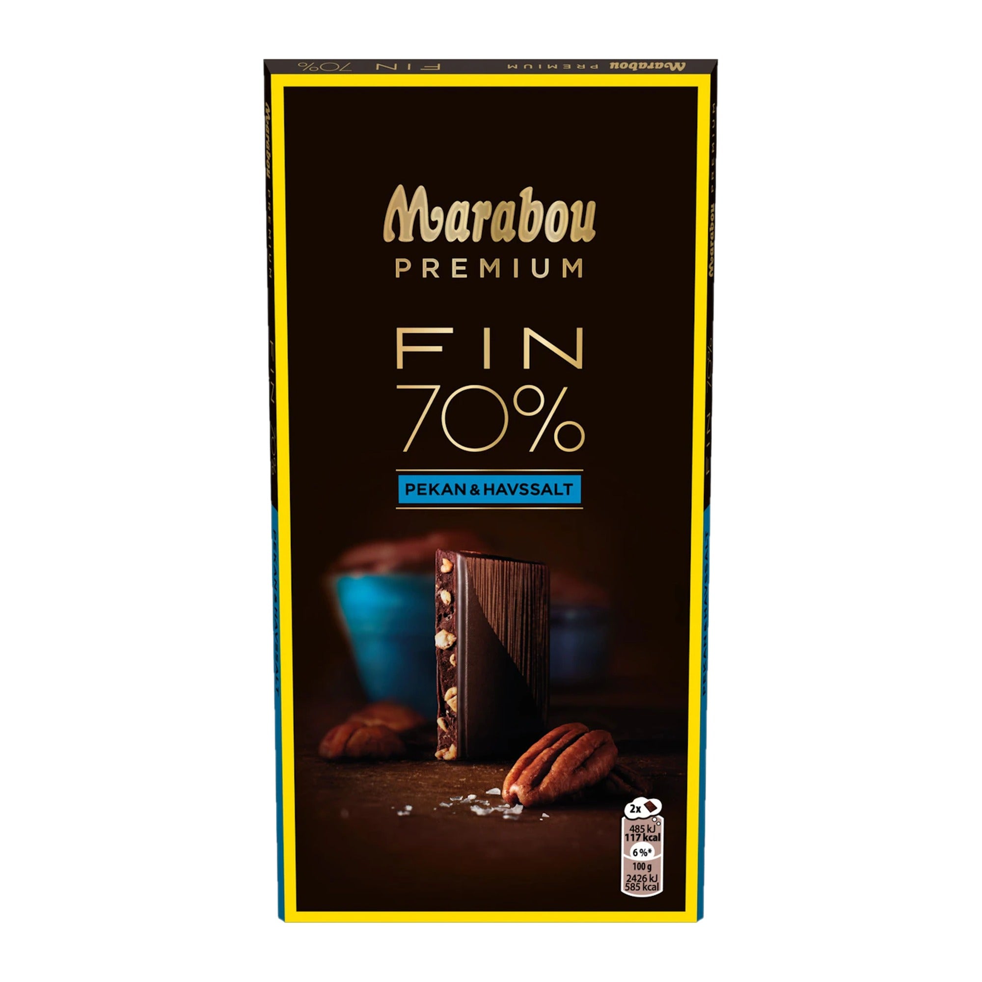 Marabou Premium Dark Chocolate 70% Cocoa with Pecan & Sea Salt – product photo
