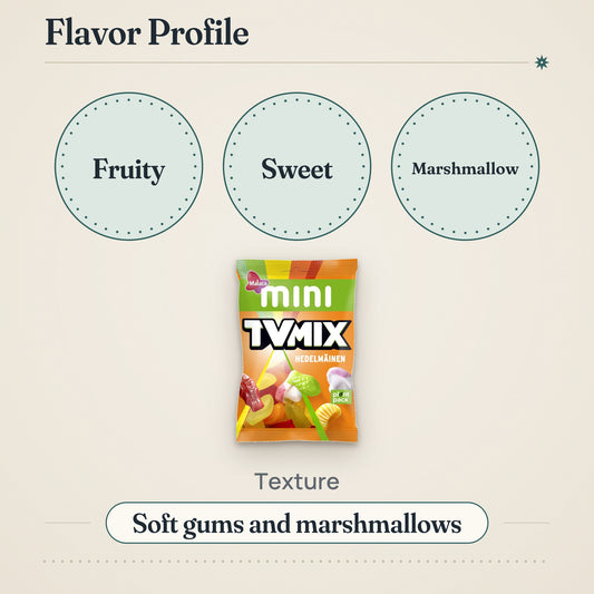Malaco Mini TV Mix Fruity Sweet 110g – Flavor profile