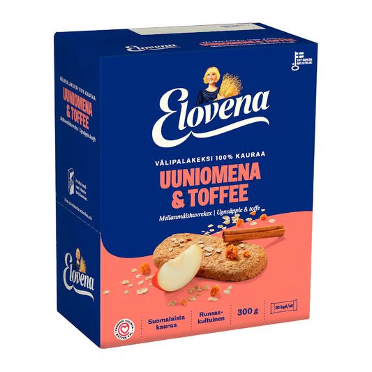 Elovena Whole Grain Apple-Toffee Snack Cookies 300g – product photo