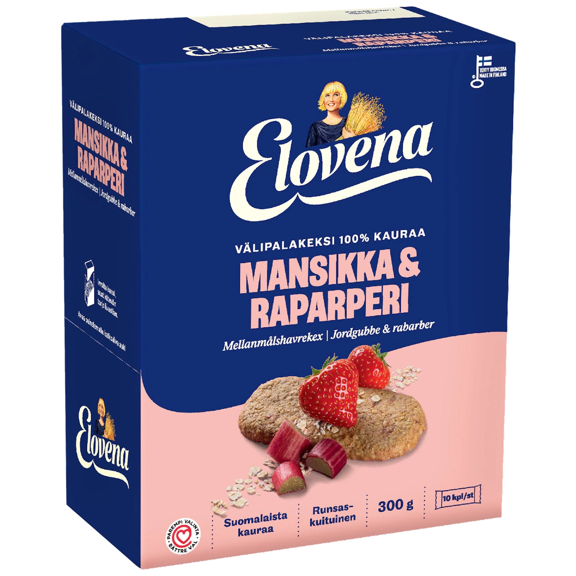 Elovena Strawberry-Rhubarb Whole Grain Snack Cookies 300g – product photo