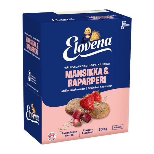 Elovena Strawberry-Rhubarb Whole Grain Snack Cookies 300g – product photo