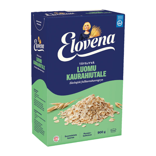 Elovena Organic Whole Grain Oat Flakes 900g Box – product photo