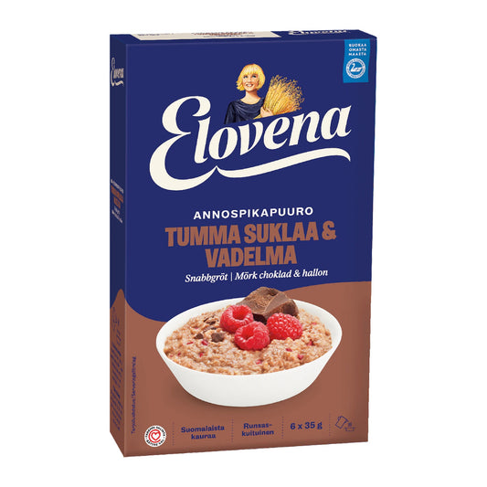 Elovena Dark Chocolate Raspberry porridge 210g – product photo