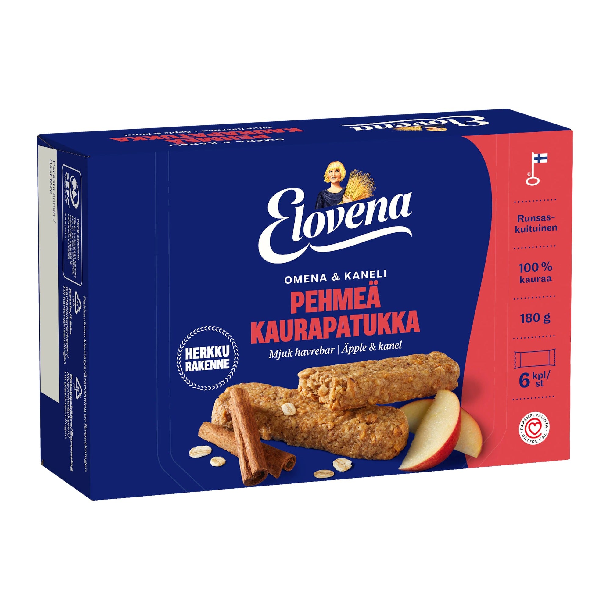 Elovena Apple-Cinnamon Soft Oat Biscuits 180g Box – product photo
