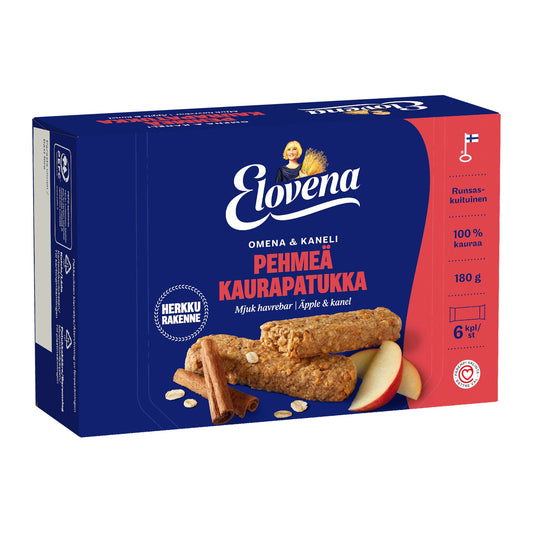 Elovena Apple-Cinnamon Soft Oat Biscuits 180g Box – product photo