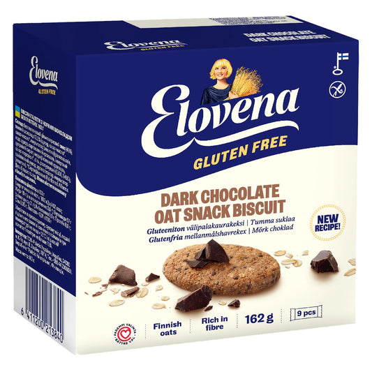 Elovena Gluten-Free Dark Chocolate Oat Cookies 162g – product photo