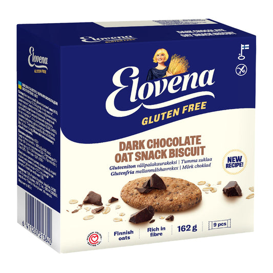 Elovena Gluten-Free Dark Chocolate Oat Cookies 162g – product photo