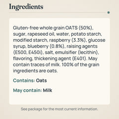 Elovena Gluten-Free Raspberry-Blueberry Oat Cookies 162g – Ingredients and allergens
