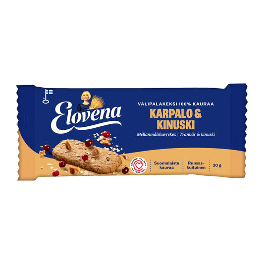 Elovena Cranberry-Caramel Oat Snack Cookie 30g – product photo