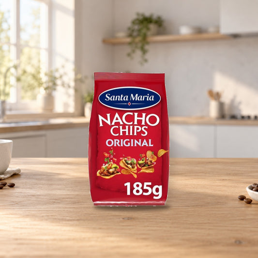 Santa Maria Nacho Chips 185g – product photo on a table