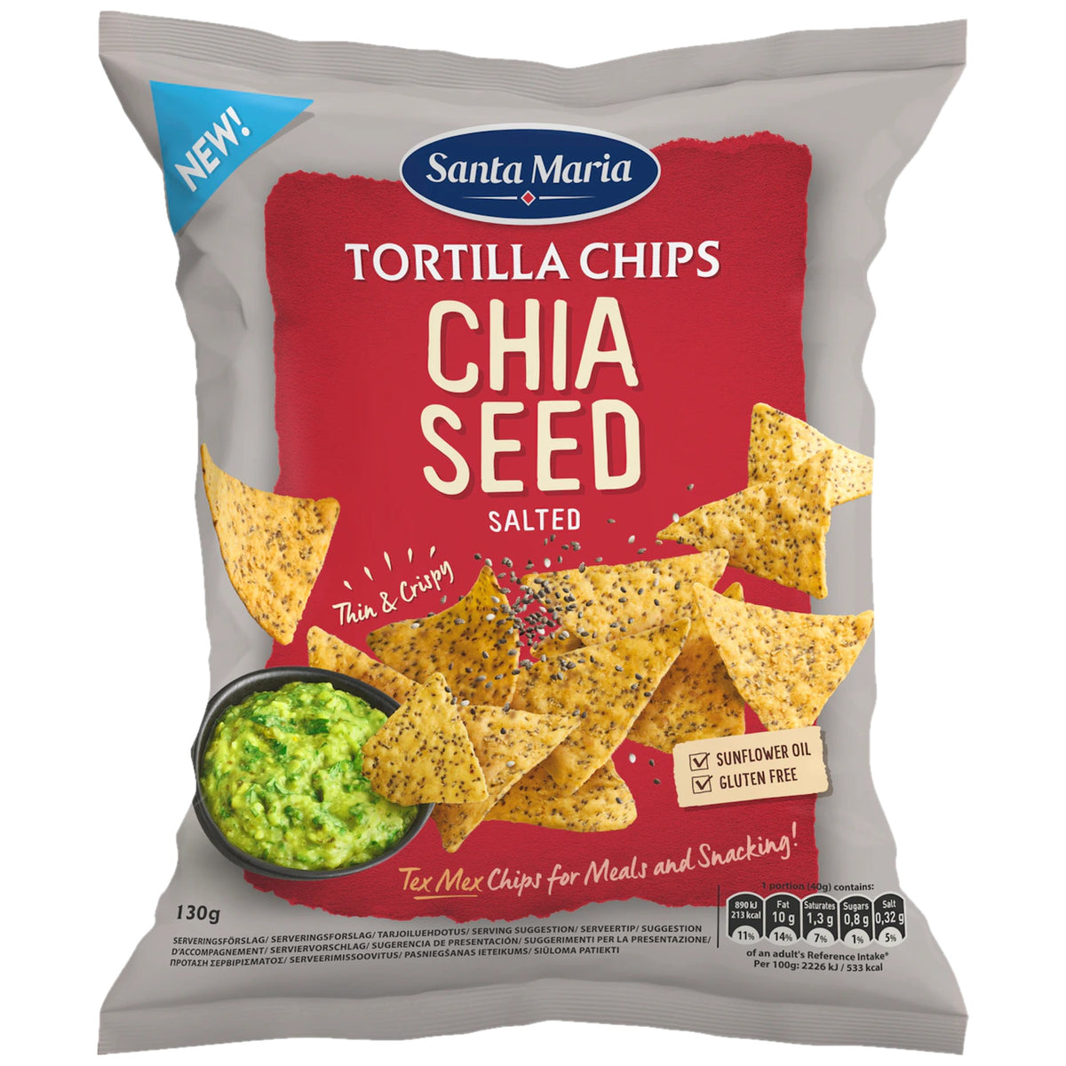 Santa Maria Tortilla Chips with Chia Seed 130G – product photo