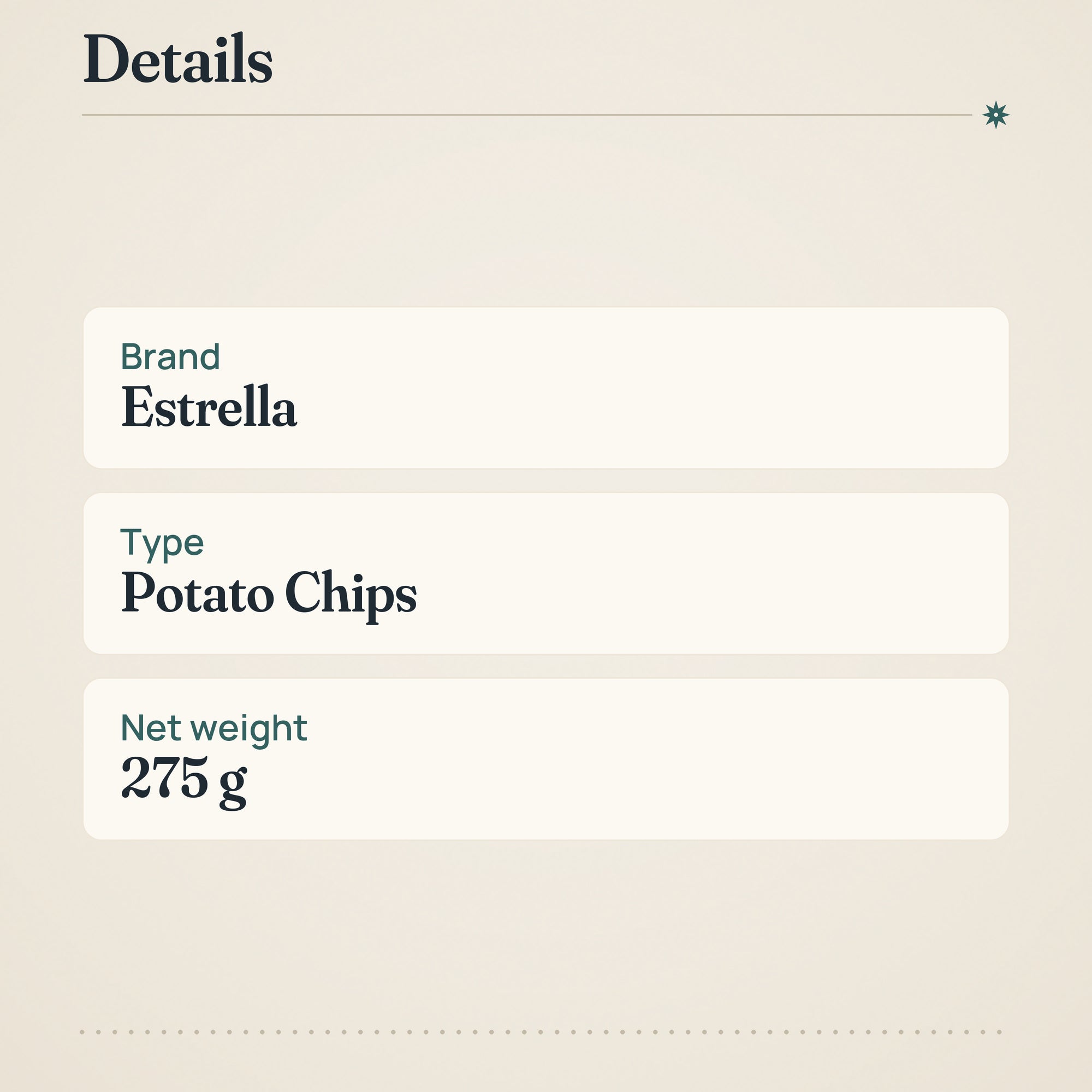 Estrella Caramelized Red Onion Crisp 275g – product details