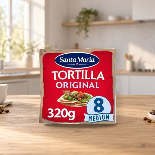 Santa Maria Tex Mex Tortilla Original 8-Pack 320g – product photo on a table