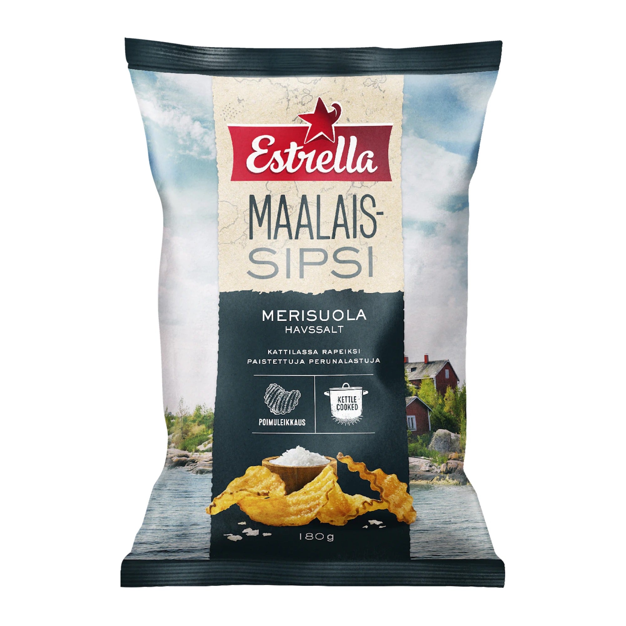 Estrella Country Style Chips Sea Salt 180g – product photo