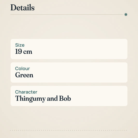 Thingumy and Bob 19cm Green Plate – product details