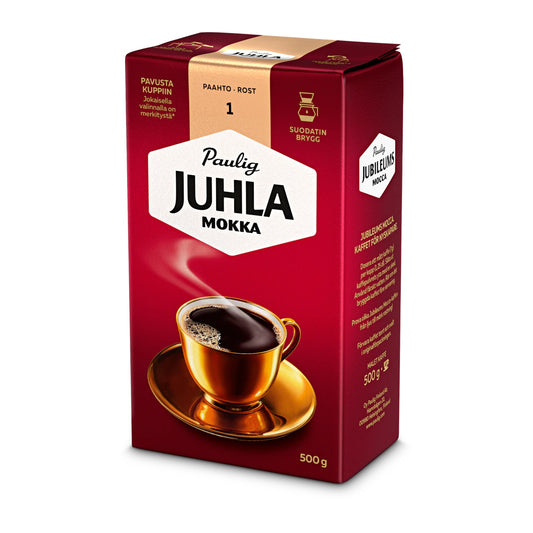 Paulig Juhla Mokka Coffee Filter Grind 500g Bag – product photo