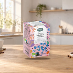 Nordqvist Rooibos Blueberry Organic Fair Trade Tea 35g – product photo on a table