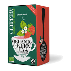 Clipper Organic Fair Trade Strawberry Green Tea Bags 20ct – product photo