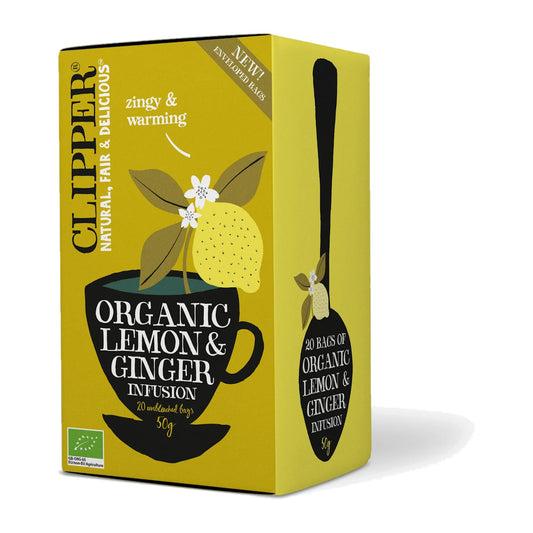 Clipper Organic Lemon Ginger Tea Bags – product photo