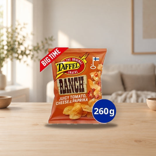 Taffel Ranch Flavored Chips 260g Pack – product photo on a table