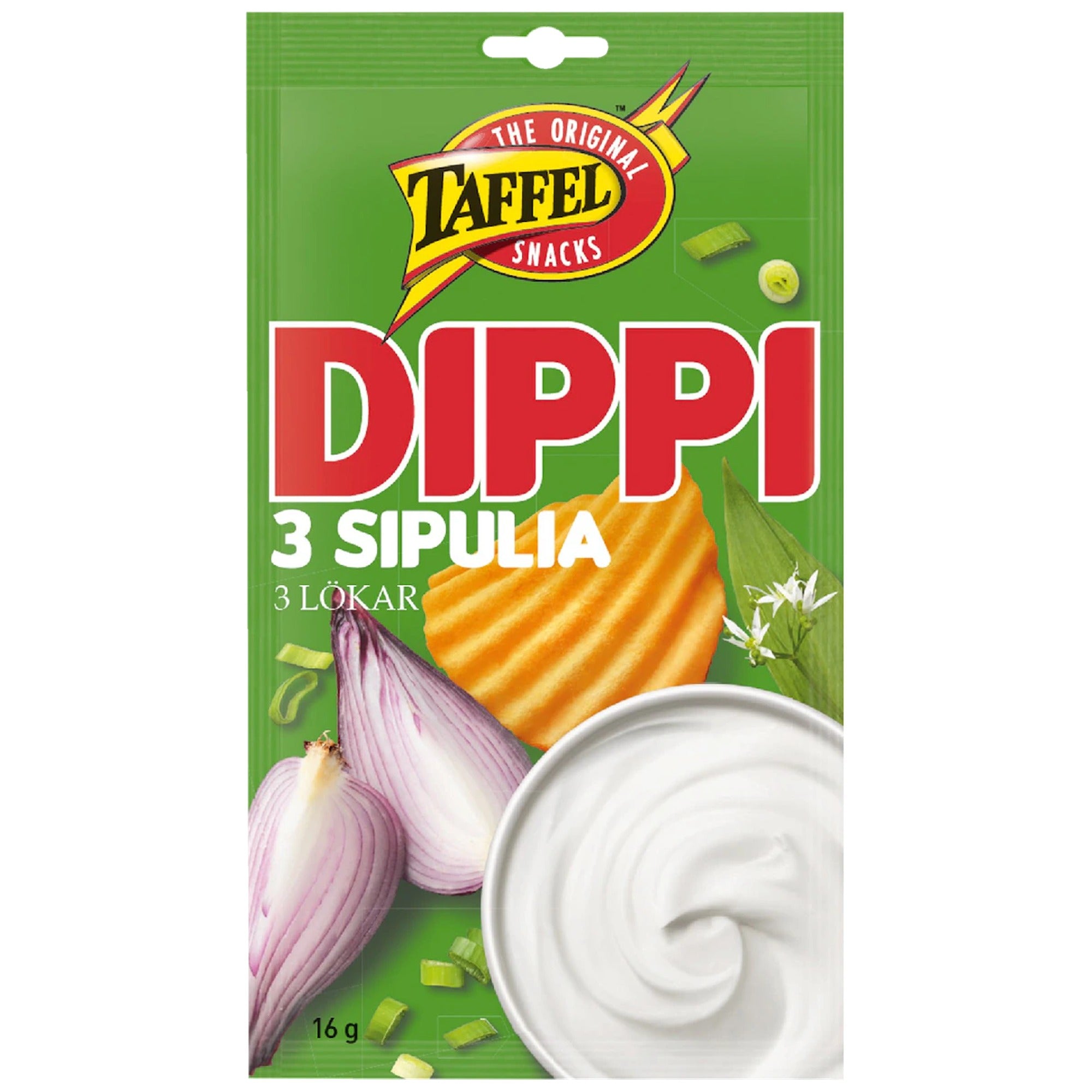 Taffel 3 Onions Dip Snacks 16g – product photo