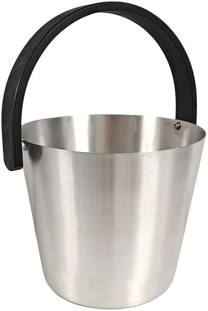 Saunia sauna bucket 7L. aluminum with black bent wooden handle | Soposopo