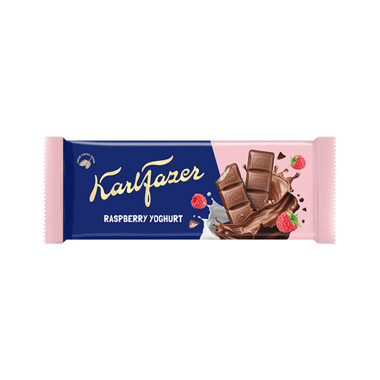 Fazer Karl Fazer Raspberry Yoghurt Chocolate Bar 100g - Soposopo