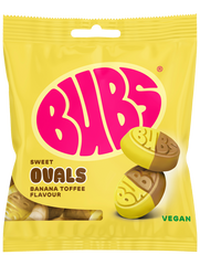Bubs Sweet Ovals Banana Toffee flavour candy 155g bag