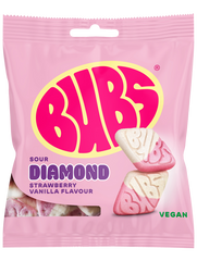 Bubs Sour Diamond Strawberry Vanilla flavour candy 155g bag