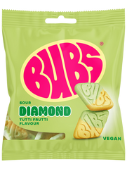 Bubs Sour Diamond Tutti Frutti flavour candy 155g bag