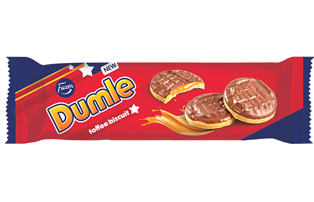 Fazer Dumle Toffee Cookie 136 g | Crispy Biscuit with Soft Toffee
