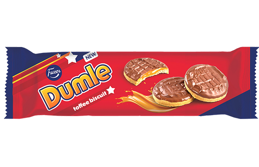 Fazer Dumle Toffee Cookie 136 g | Crispy Biscuit with Soft Toffee
