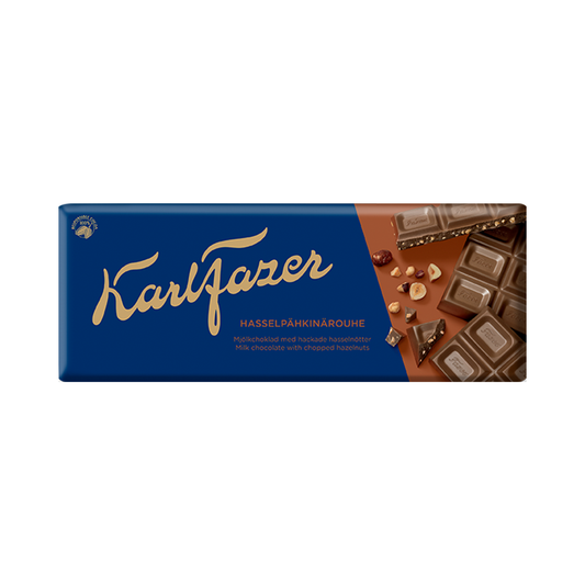 Fazer Chopped Hazelnuts in Milk Chocolate 180g Bar - Soposopo
