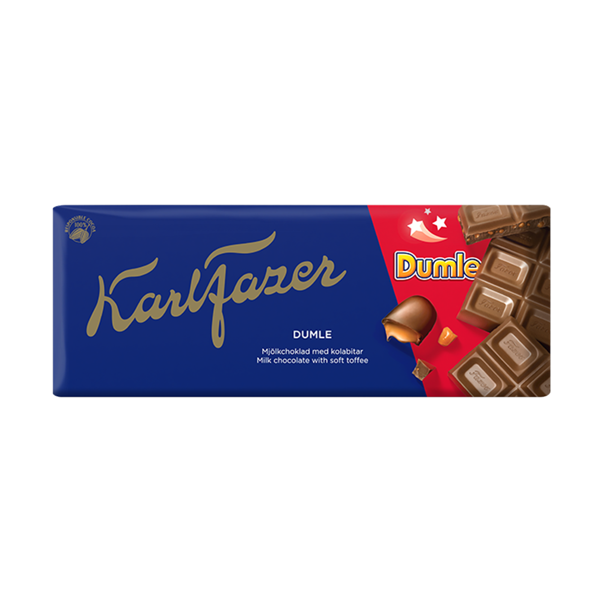 Fazer Karl Fazer Dumle Chocolate Bar 180g - Toffee & Milk - Soposopo