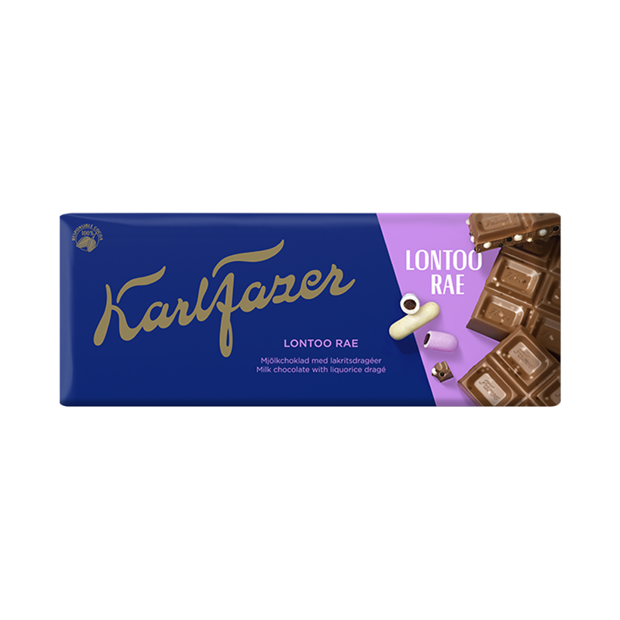 Fazer Liquorice Drage Milk Chocolate 180g Bar - Soposopo
