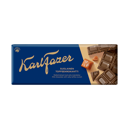 Fazer Salty Toffee Crunch Milk Chocolate Bar 180g - Soposopo