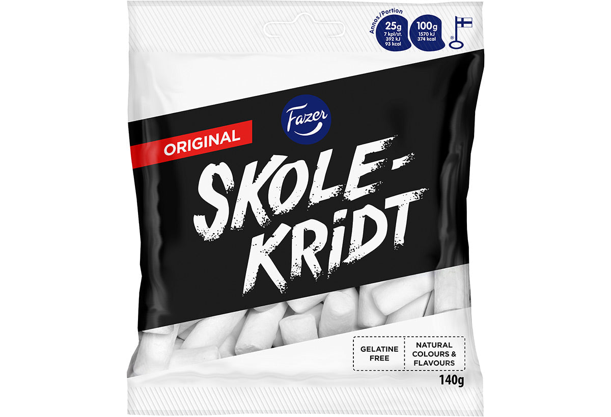 Fazer Skolekridt Liquorice 140g - Classic Nordic Sweet - Soposopo