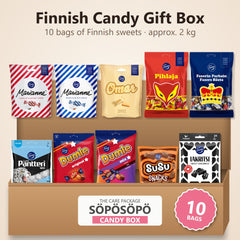 Fazer Candy Bag Mix 10 Bags 2kg Finnish Sweets Gift Box - SÖPÖSÖPÖ gift set