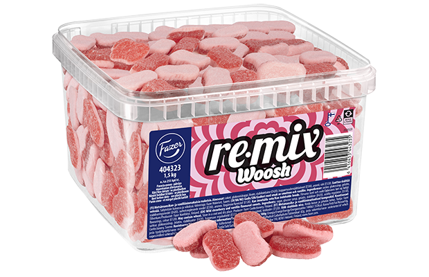 Fazer Remix Woosh Bulk Candy 1.5 kg | Soft Two-Layer Foam Candies